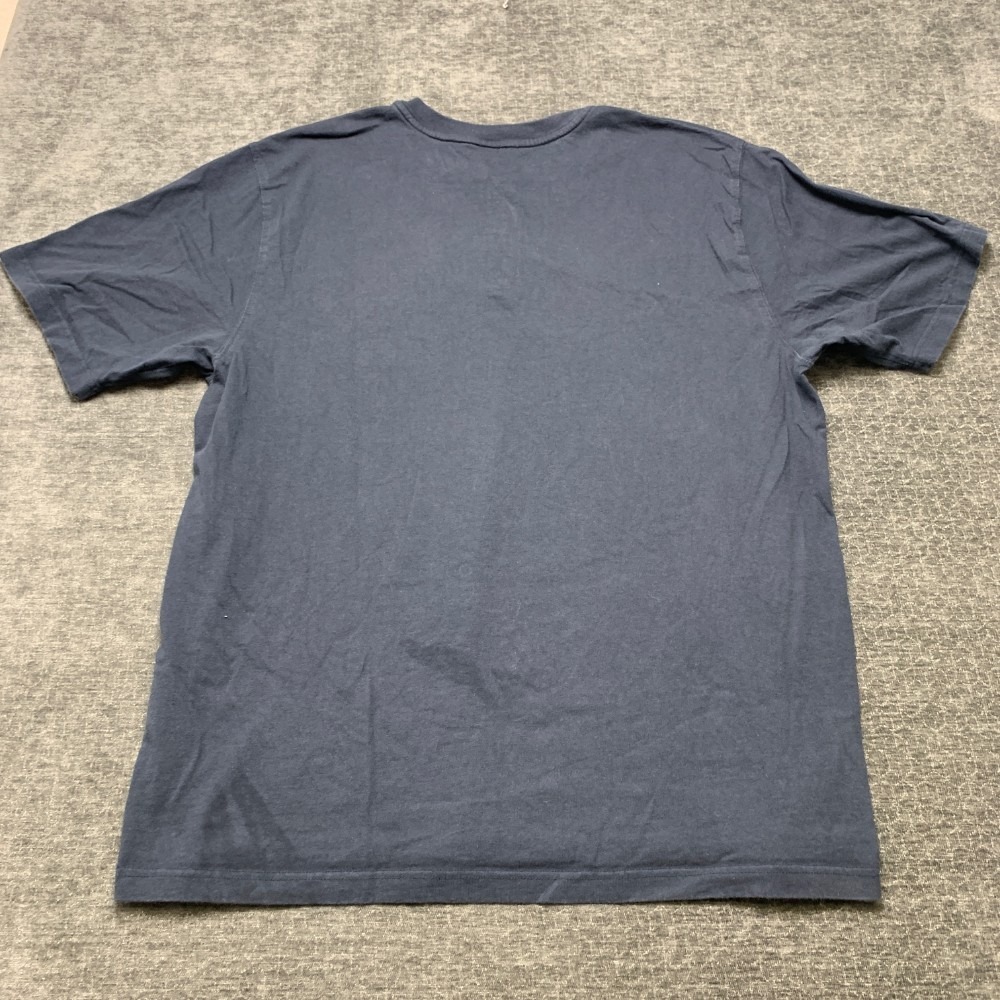 Carhartt Loose Fit T Shirt Mens XL Navy Blue Logo Henley Neck Utility Workwear